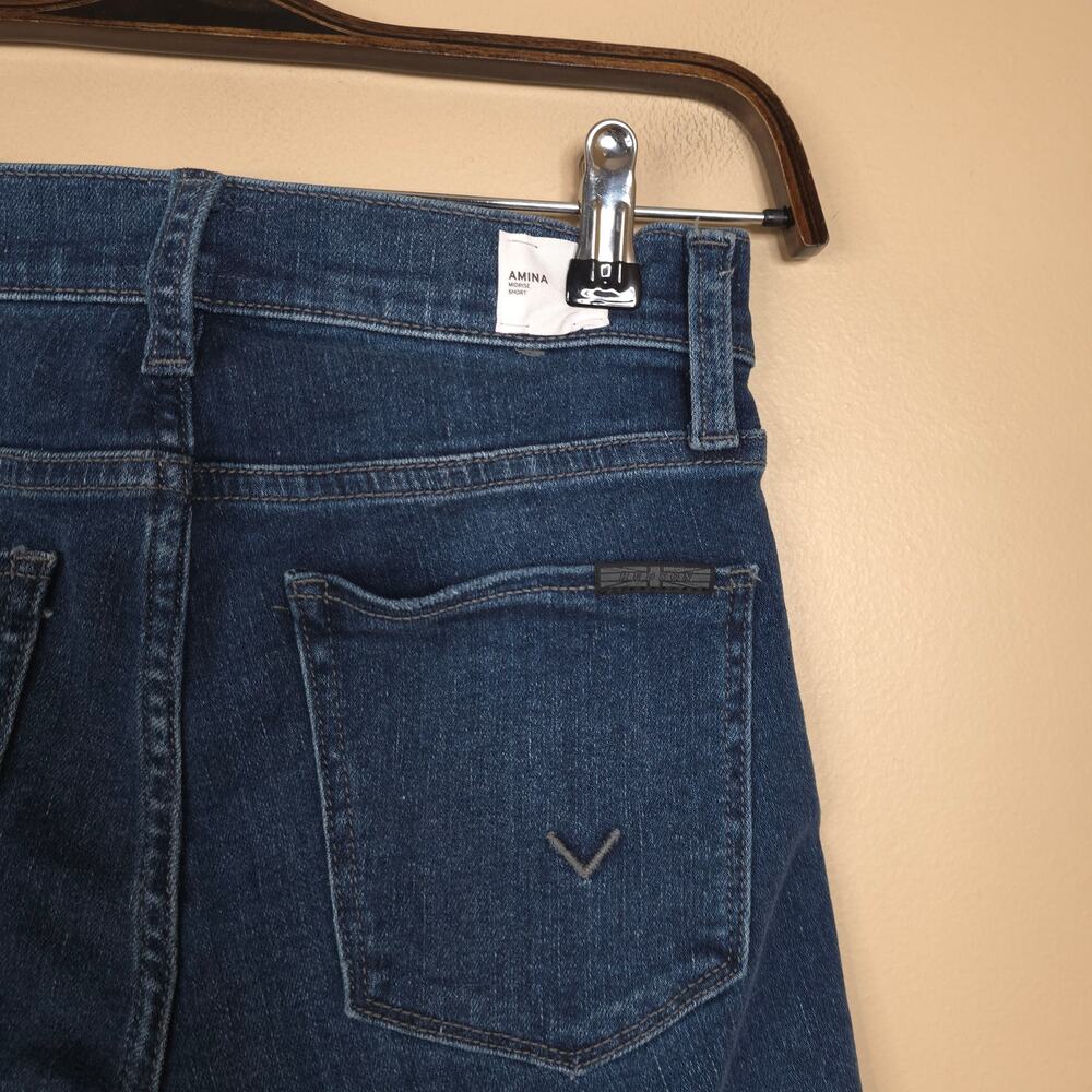 Hudson Mid-rise Amina Raw Hem Bermuda Short in Dark Wash Size 24 - Picture 7 of 12